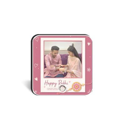 Personalized Rakhi Musical Fridge Magnet  Custom Photo & Voice Message Gift for Brother Sister |Memorable Raksha Bandhan Keepsake